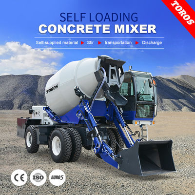 Μπλε 4*2 PLC Control Concrete Mixer Truck 0-14r/min για μεσαίου μεγέθους έργα